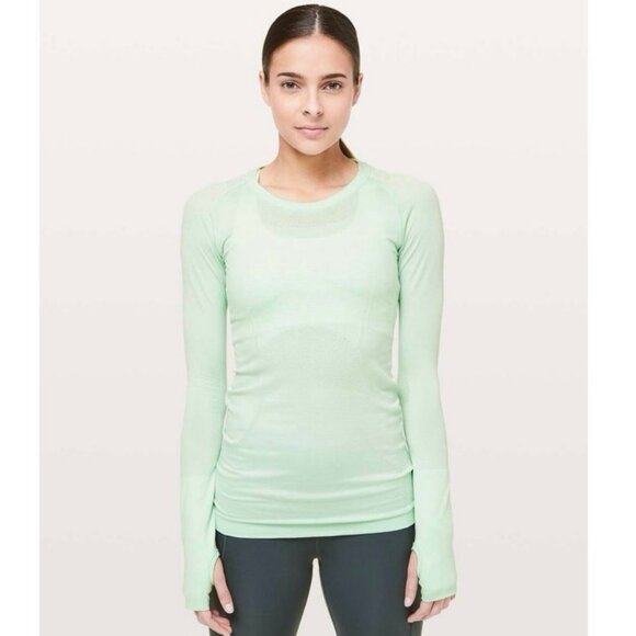 Lululemon Swiftly Tech Long Sleeve Crew Misty Mint Size 4 Seamless - Picture 1 of 5